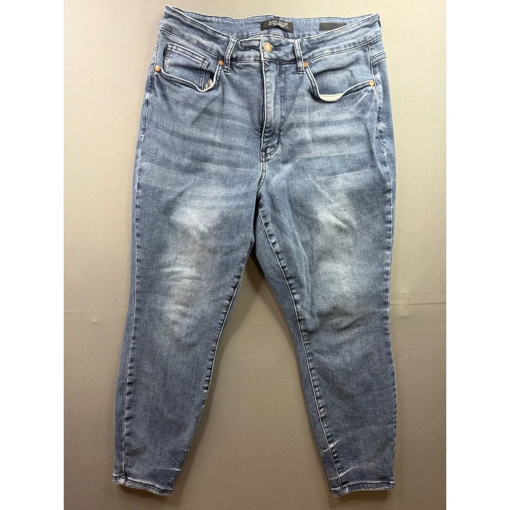 Judy Blue Skinny Jeans Womens Blue High‎ Rise Stretch 33x27